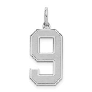 Sterling Silver, Jersey Collection, Large Number 9 Pendant